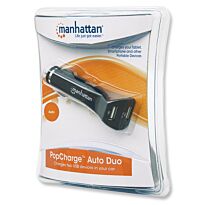 Manhattan PopCharge Auto Duo - Automotive USB Charger with 2 Ports