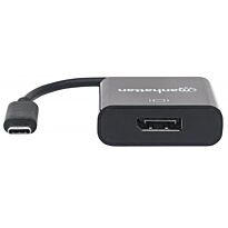 Manhattan SuperSpeed+ USB-C 3.1 to DisplayPort Converter - C Male to DisplayPort Female Black