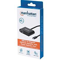 Manhattan SuperSpeed USB Type C to Gigabit Network Adapter with Power Delivery Port