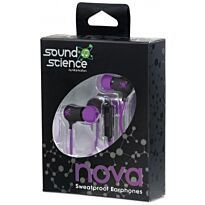 Manhattan Sound Science Nova Sweatproof Earphones Black and Purple
