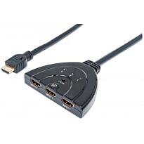 Manhattan 3-Port HDMI Switch HDMI 1.3 3-Port Integrated Cable