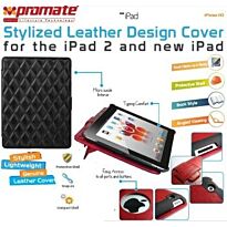 Promate iPose 10 Protective leather case with single level stand and side lock for new iPad -Black