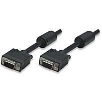 Manhattan SVGA Extension Cable - HD15 Male / HD15 Female with Ferrite Cores 7.5 m (25 ft.) Black