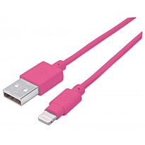 Manhattan iLynk Lightning Cable Type A Male to 8 Pin Male 1m (3 ft.) Pink