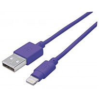 Manhattan iLynk Lightning Cable Type A Male to 8 Pin Male 1m (3 ft.) Purple