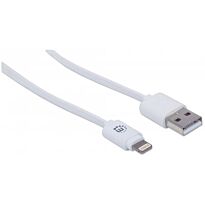 Manhattan iLynk Lightning Cable - A Male / Lightning Connector Male 1m (3 ft.) White Retractable