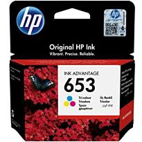 HP 653 Tri-Colour Original Ink Advantage Cartridge