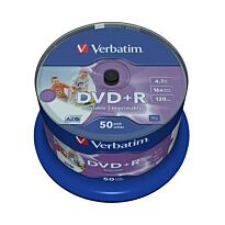Verbatim - 4.7GB DVD+R (16x) - Printable No ID Spindle