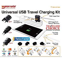 Promate Traverse Multiregional Travel USB Charger-White