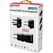 Promate Traverse Multiregional Travel USB Charger-White