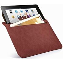 Premium protective horizontal shamwa leather case with extra pocket For iPad 2- The New iPad Brown