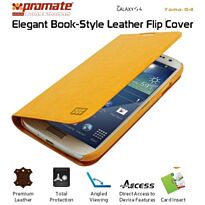 Promate Tama-S4 Elegant Book-Style Leather Flip Cover for Samsung Galaxy S4-Orange