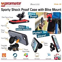 Promate Ride i5-Shock Proof Case with Bike Mount for iPhone 5/5S Colour Red
