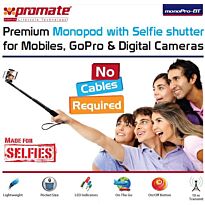 Promate monoPro-BT Premium Monopod with Selfie shutter for Mobiles