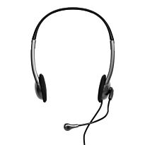 Port Stereo Headset with Mic with 1.2m Cable|1 x 3.5mm|Volume Controller - Black