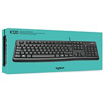 Logitech Corded Keyboard K120 Comfortable Quiet Typing