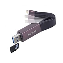 Astrum AA230 2 in 1 8pin to USB 3.0 Charge & Sync Card Reader Black