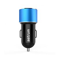 Astrum CC340 Car Charger 4.8AMP 2 USB Blue