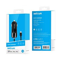 Astrum CC390 Car Charger 8Pin 2.4A 1.5M Mfi Black