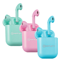 Amplify Buds Series True Wireless Earphones with Silicone Accessories - Green/Pink