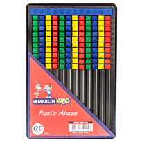 Marlin Plastic Abacus 120 Beads Flatboard, Retail Packaging, No Warranty