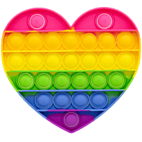 Sceedo Pop It Bubble Heart Fidget - Small Rainbow No Packaging No Warranty