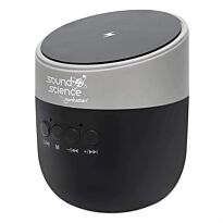 Manhattan Sound Science Bluetooth Speaker with Wireless Charging Pad - Wireless Charging Top with Power up to 5 W (5 V / 1 A), Bluetooth 5.0, Integrated Controls, MicroSD Card Slot, Black/Gray, Retail Box , 1 year Limited Warranty 