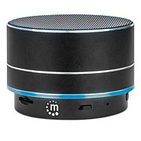 Manhattan Metallic LED Bluetooth Speaker - Wireless Music Playback, Multicolored LED Lights, Control Buttons, USB-A Port - 165310