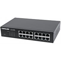 Intellinet 16-Port Gigabit Ethernet Switch - 16-Port RJ45 10/100/1000 Mbps, IEEE 802.3az Energy Efficient Ethernet, Desktop, 19" Rackmount, Retail Box, 1 year Limited Warranty