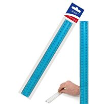 Marlin 30cm Finger Grip Ruler Clear Blue-Raised Centre For Easy Handling, Centimetres And Millimetres , Translucent Colour , Perfect For Home , Classroom And Office Use, Durable Plastic, Retail Packaging, No Warranty