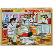 RGS 24 Piece A4 Wooden Puzzle Dentist- Interlocking Pieces 210 x 297mm, Each Puzzle Contains A Full Size Poster, Retail Packaging, No Warranty