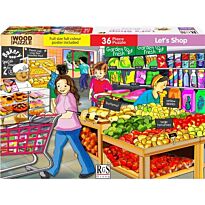 RGS 36 Piece A4 Wooden Puzzle Let us Shop-Interlocking Pieces 210 x 297mm, Each Puzzle Contains A Full Size Poster, Retail Packaging, No Warranty