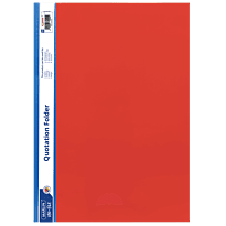 Marlin A4 Red Quotation and Presentation Folder- Clear View Front, 170 Micron Heavy Duty PVC Material, Mechanism Inside For Filing, A4 Size With White Side Strip, Ideal For Presentations And Reports ( Single), Retail Packaging, No Warranty