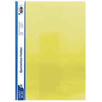 Marlin A4 Yellow Quotation and Presentation Folder- Clear Front, 170 Micron Heavy Duty PVC Material, Mechanism Inside For Filing, A4 Size With White Side Strip, Ideal For Presentations And Reports ( Single), Retail Packaging, No Warranty