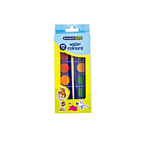 Marlin Kids 12 Water Colours with Brush, Retail Packaging, No Warranty