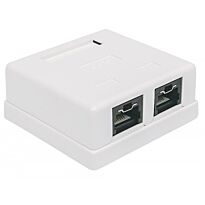 Intellinet Locking Cat6 UTP Mount Box - 2 Port, UTP, Mount Box, Locking Function, White, Retail Box, No Warranty 