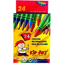 Kid Art Wax Crayons 24 Pack- Non-Toxic, Bright Colours, Ideal Learning Tool, For Ages 3 And Up, Retail Packaging, No Warranty