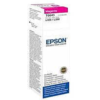 Epson T6643 Magenta Ink Bottle 70ml For L110 L300 L210 L355 L550, Retail Box , No Warranty 