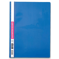 Marlin A4 Blue Quotation and Presentation Folder- Clear View Front, 170 Micron Heavy Duty PVC Material, Mechanism Inside For Filing, A4 Size With White Side Strip, Ideal For Presentations And Reports ( Single), Retail Packaging, No Warranty