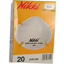 Casey Nikki 6502 FFP2NR Disposal Mask With Aluminium Strip Bonded Nose Clip - 3 Layer Non-Woven Polyester Respirator, Low Profile And Adjustable Nose Clip, Latex Free Head Straps 20 Masks Per Pack Retail Box No Warranty 