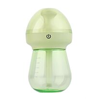 CaseyMilk Feeding Bottle Shaped Multifunctional Portable 240ml USB Humidifier Air Purifier Mist Maker with LED light For Home Office and Car-Green Retail Box No warranty