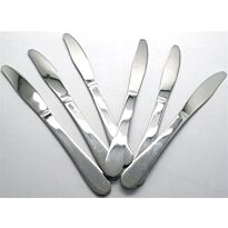 Casey Catering 6 Piece Stainless Steel Dinner Knives Set Plain Design Printed On Handle Retail Box No Warranty