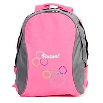 Macaroni Ateneo Universal Student Backpack- Lightweight ,Padded shoulder straps and Back, Dual Main zippered compartments,Top Grip Handle, Waterproof Material Two Ton Pink and Grey, Retail Box, 1 year Limited Warranty