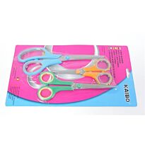 Casey 3 pc Multicolour Household Scissor Pack - Hardened blade, light weight Multipurpose Household Scissors , Stainless steel, Sizes 14,17 and 22cm, Retail Box Out of box Failure warranty