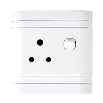 Lesco Single Switch Socket with Flush Cover -Voltage: 220-240V, Amperage: 16A ,Height: 100mm , Width: 100mm ,Material: Polycarbonate, Colour White, Sold as a Single unit, 3 Months Warranty