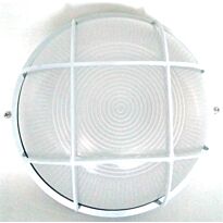 Noble Pays Round Bulkhead Light Fitting Large With Grid White - 240mm Diameter