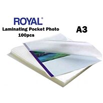 Royal Laminating Pockets A3 Size 100pcs per pack , Retail Packaging, No Warranty
