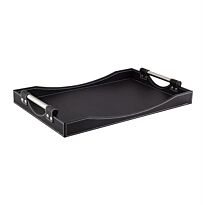 Totally Large Faux Leather Serving Tray Black Embodies a Fine Tradition of Style and Class