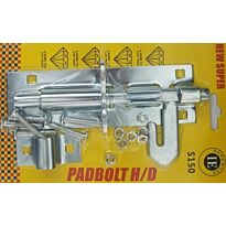 Noble Lockable Pad Bolt latch 150mm Zinc Plated- Can be installed horizontally or vertically, Rust and Corrosion resistant for durability, Retail Packaging, 3 Months Warranty