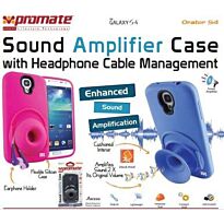 Promate Orator-S4 Sound Amplifier case for Samsung Galaxy S4 with headphone cable management Colour:Black, Retail Box , 1 Year Warranty